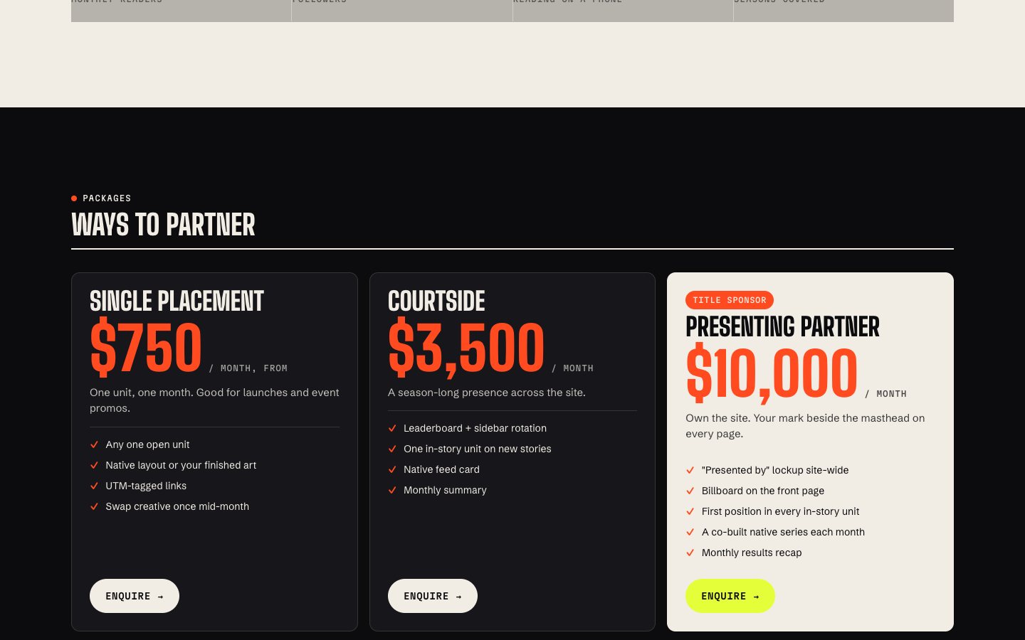 Partners and media kit